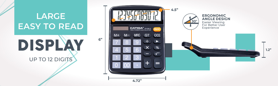 Amazon.com : Desktop Calculator 12 Digit with Large LCD Display and ...
