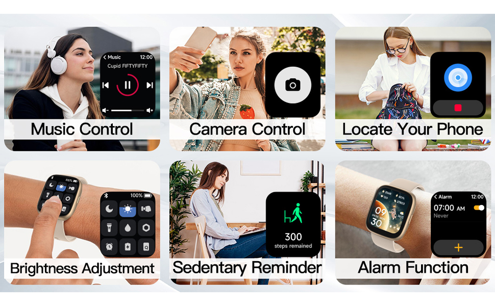 46878b9e-783c-4a24-8155-ebbe03937afd.__CR0,0,970,600_PT0_SX970_V1___ Relogio Smartwatch Masculino e Feminino,Tela HD de 1,8" Relógio Smartwatch com Alexa, 100 Esportes,Frequência Cardíaca e Monitoramento do Sono,IP68 à rova d'água,Compatível com Android iOS,2 Pulseiras