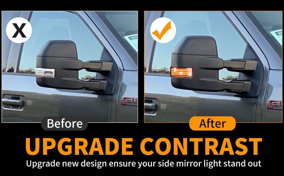 Jinfili Dynamic Side Mirror Turn Signal Lights & Running