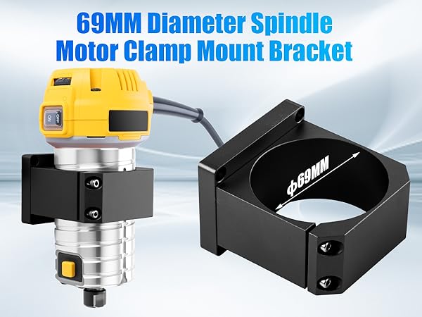 FoxAlien 69mm Aluminum CNC Spindle Holder Z-clamp for