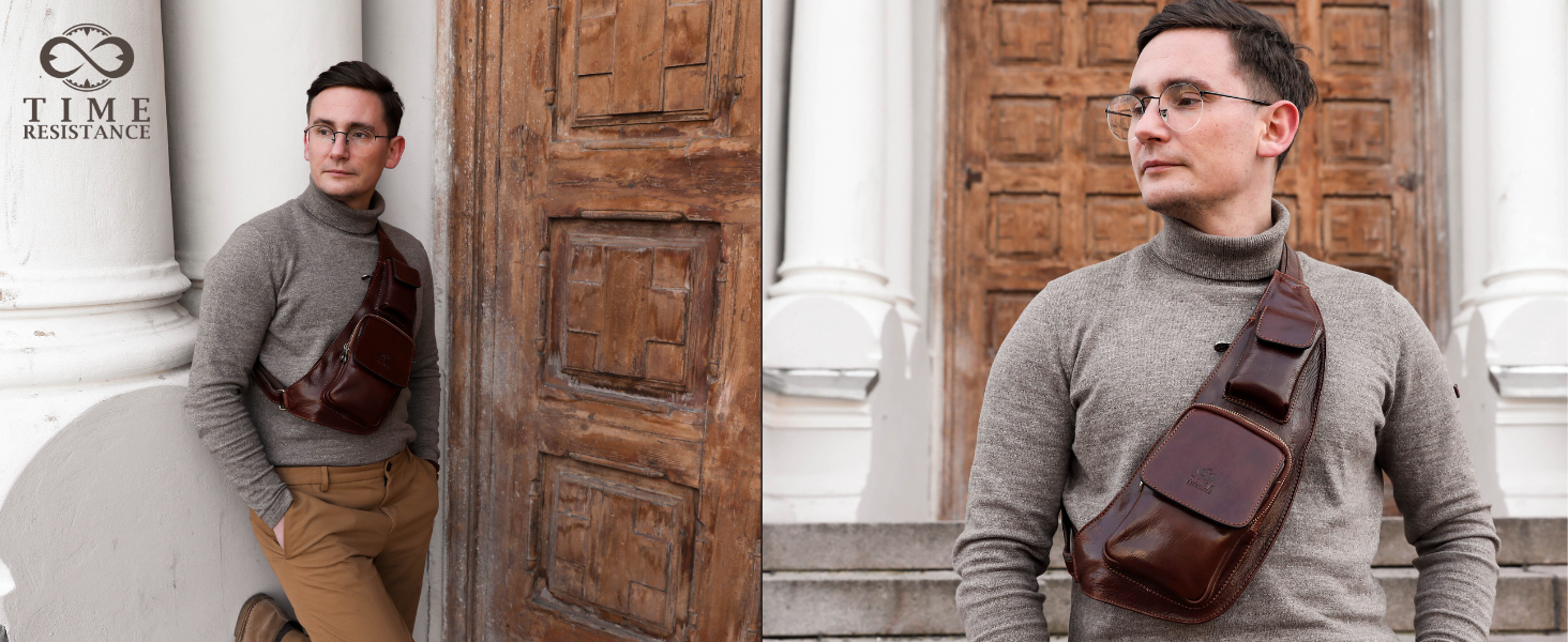 leather sling bag full grain leather sling Italian leather sling durable leather sling stylish