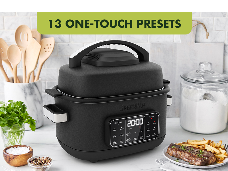GreenPan Matte Black 13in1 Air Fryer Slow Cooker & Grill