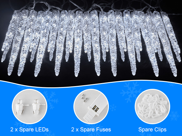 ICE KS2 LITE 中古品 2TH 500W 100-240V Minetom Icicle Lights Outdoor with Clips, 20ft 100 LED 20
