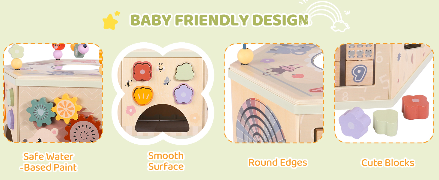 Your peace of mind matters to us, so we’ve made sure our Wooden Cube is as safe as it is fun.