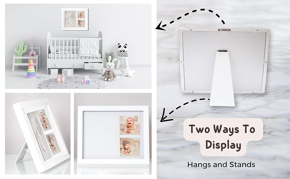 baby picture frame nursery keepsake foot print hand print
