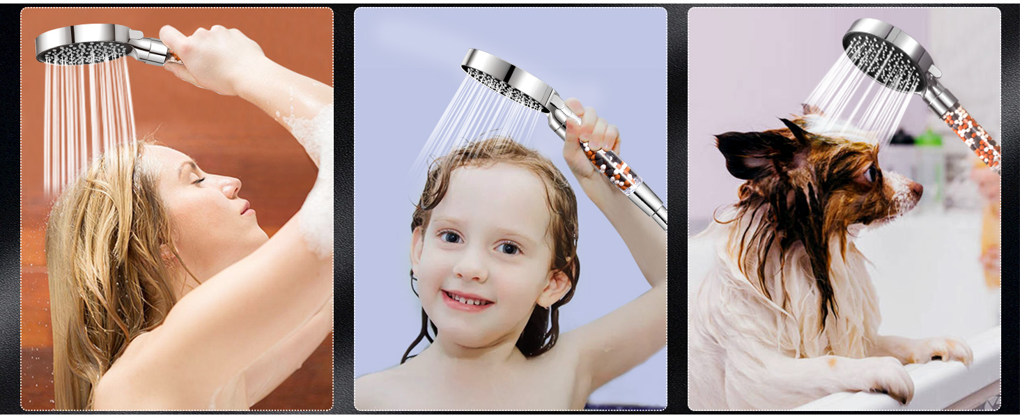 Shower Head and Hose 2M, Magichome Newest 6 Modes High Pressure Filter