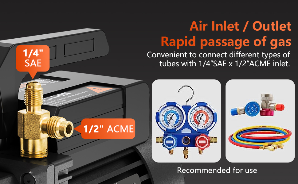 POADTOR 5CFM Vacuum Pump, 1Stage HVAC Vacuum Pump, 1/2HP