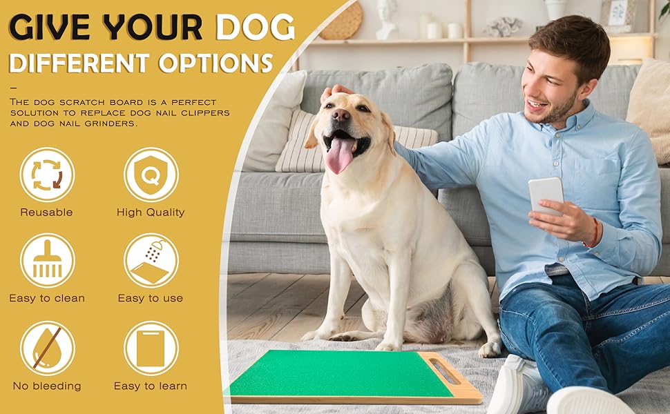 Homerays Bamboo Dog Scratch Pad for Nails, Fear Free Nail