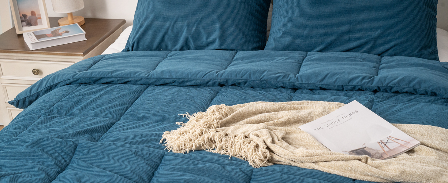KASENTEX Grey Blue Queen Comforter Set, Fluffy Corduroy, 3 Pieces(down Alt), Cozy Bedding 469f0560 3e7c 4f15 84d0 1d6a6b01e8d8. CR0,0,1464,600 PT0 SX1464 V1