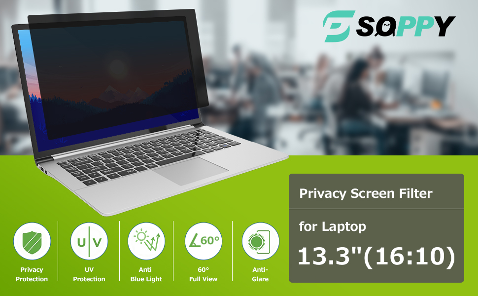13.3 inch Laptop Privacy Screen Filter for 1610 Widescreen Display