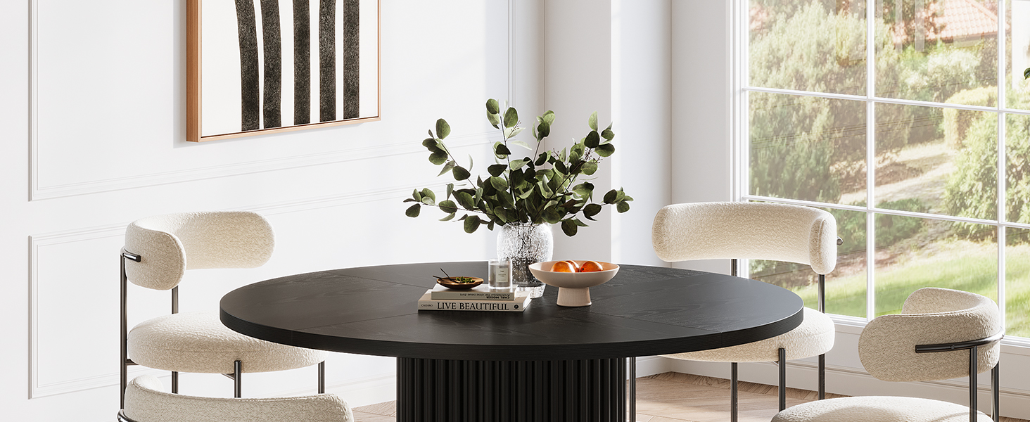 round dining table 4 6 people black circle kitchen table