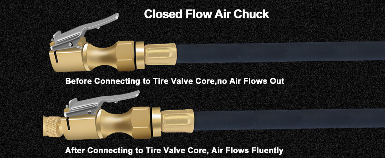 GODESON Air Chuck,Closed Flow Brass Air Chucks for Tires