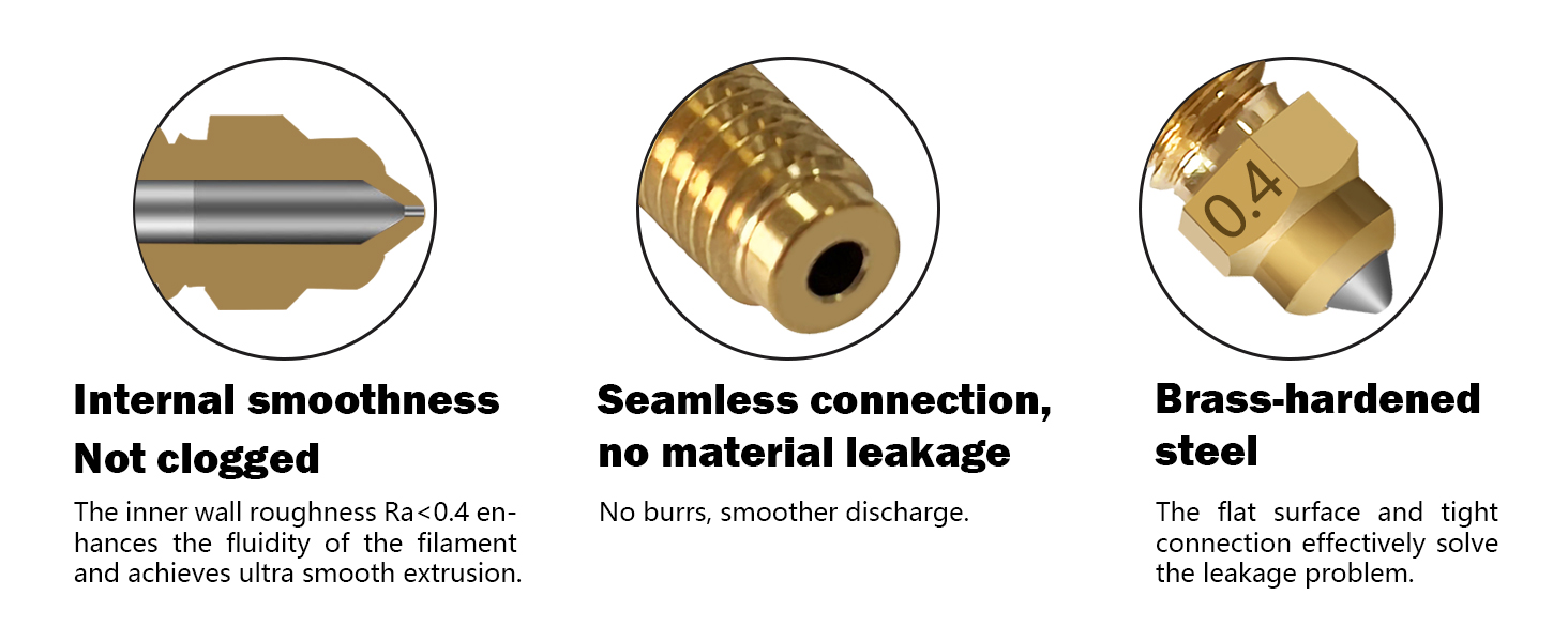 10PCS Brass-Hardened Steel Nozzles for Centauri Carbon 0.2MM 0.4MM 0.6MM Original Hotend Nozzles Superior Thermal Conductivity Wear Resistant for Elegoo Centauri 3D Printer Accessories 12 centauri nozzle