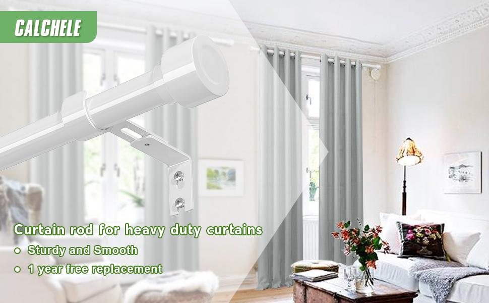 Long Curtain Rods for Windows 66 to 1441 Inch Heavy Duty