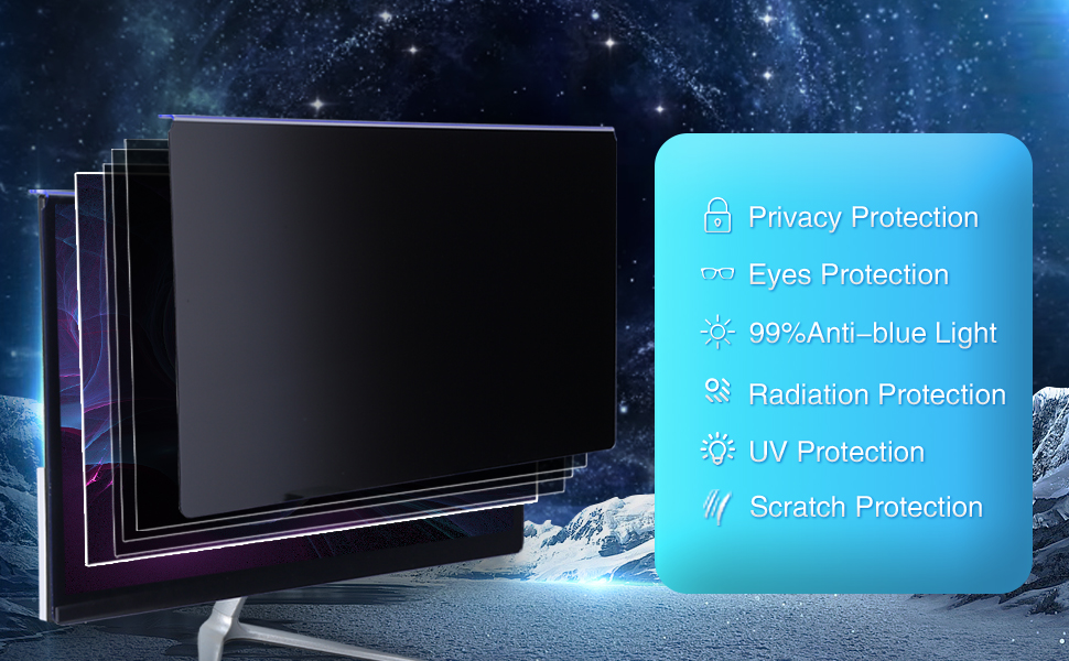 DEJIMAX Privacy Screen Filter 24" Hanging Computer Privacy