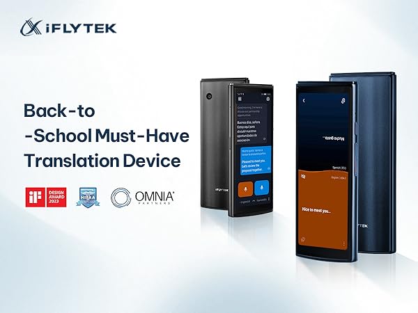 iFLYTEK Smart Translator ブラック iFLYTEK Language Translator Real-Time Two-Way Smart