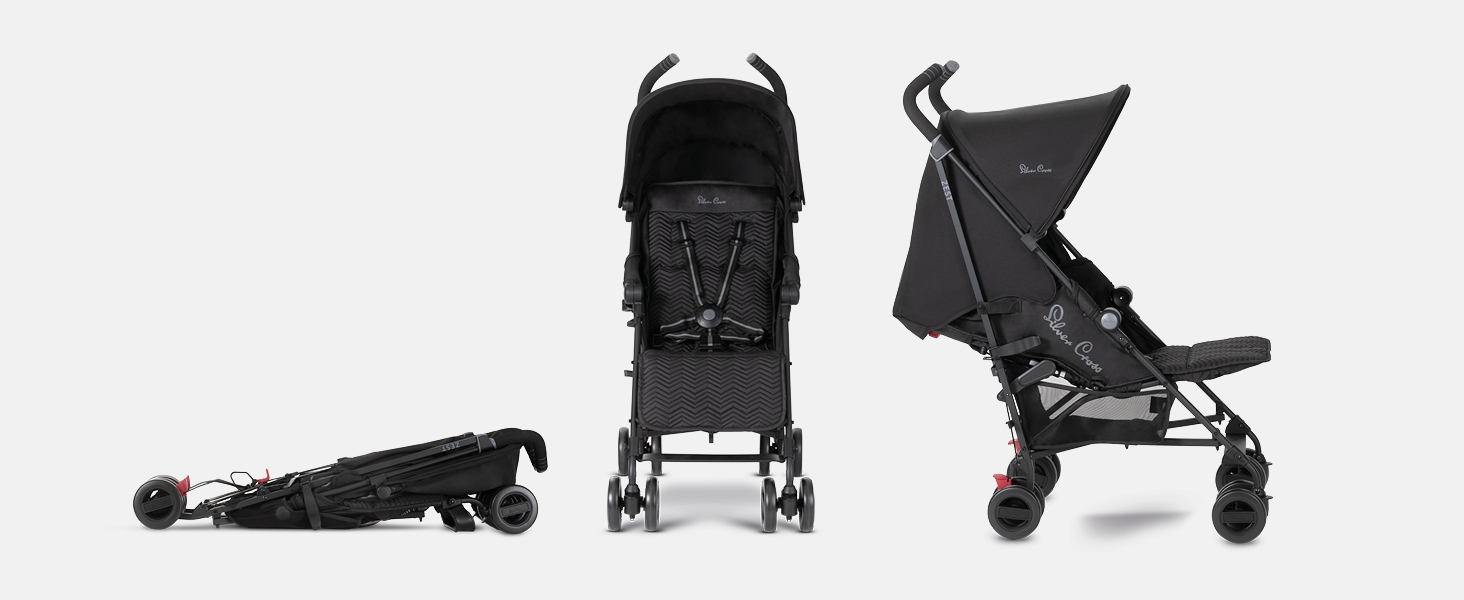 Silver Cross Zest Pushchair Foldable Travel Stroller Compact