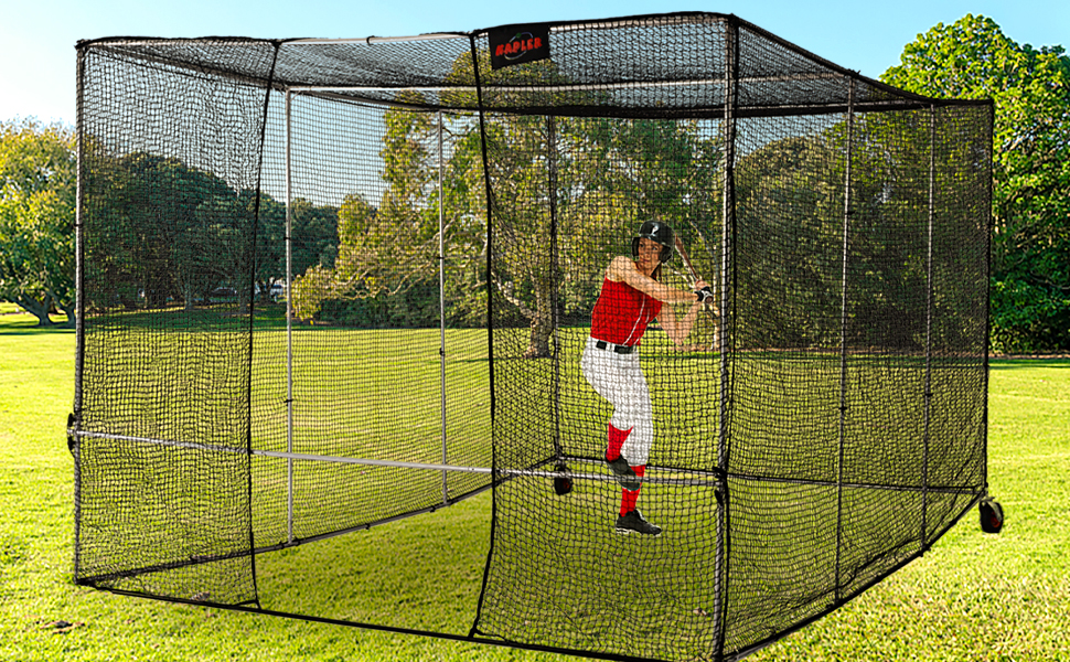 Kapler Batting Cage with Wheels Portable Batting Cage Backyard Net for Baseball