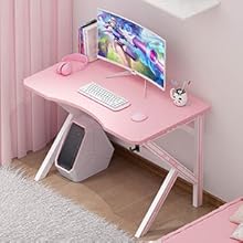LED付き　ゲーミングデスク　テーブル　ピンク Amazon.co.jp: YOYAWB ゲーミングデスク PCデスク かわいい