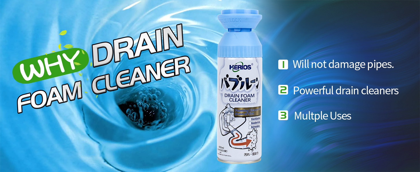 Herios Drain Cleaner,Powerful Sink and Drain Cleaner Fast