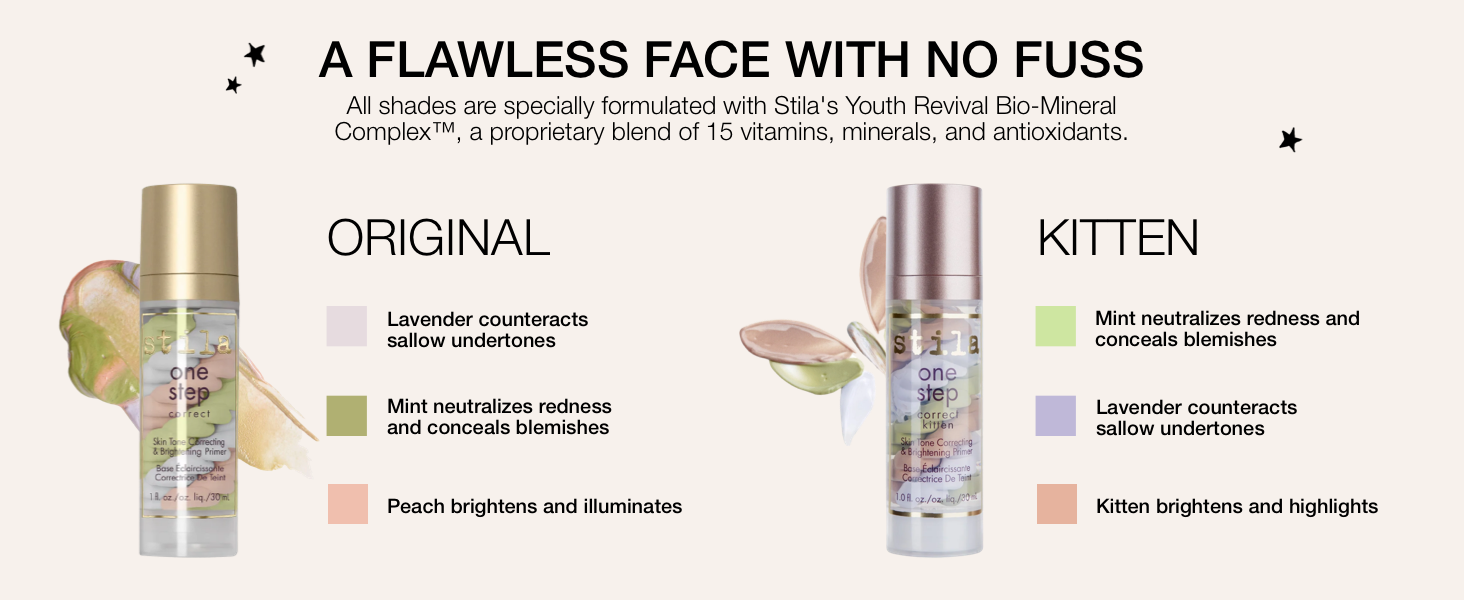 stila One Step, Color Corrector & Brightening Primer Facial Serum to Even Skin Tone