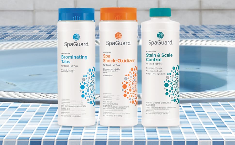 4 Month Hot Tub Chemical Kit SpaGuard® Bromine Tablets, Spa Shock, Stain and