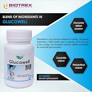 Biotrex Glucowell Glucosamine, MSM & Chondroitin 500mg (60 Tablets)