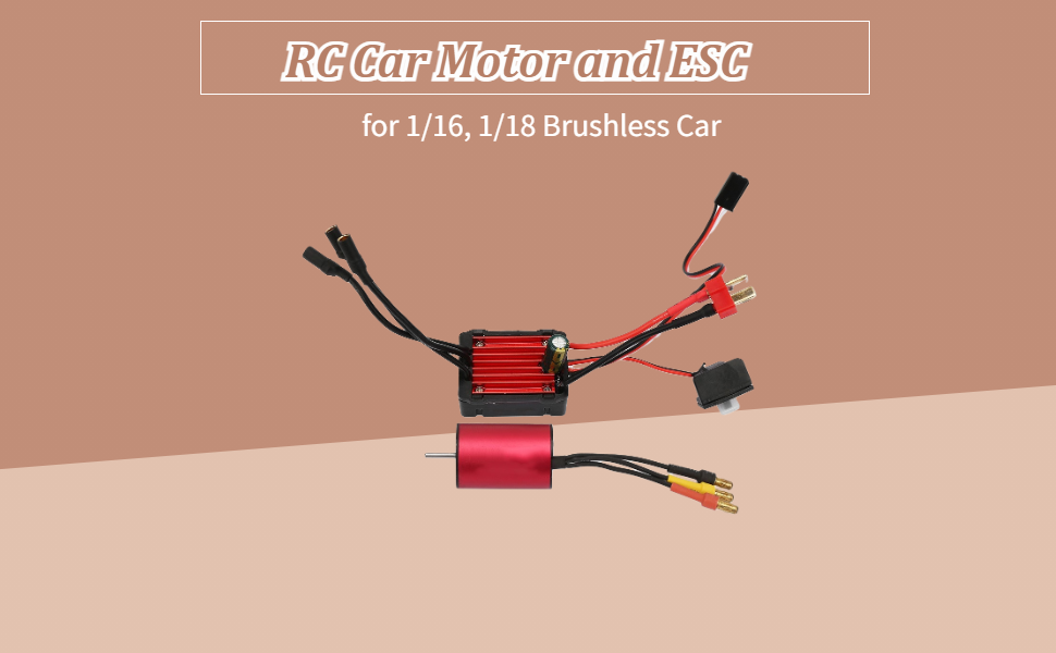 RC Car Motor and ESC, 3300KV 2435 Motor & KS25A Waterproof Brushless