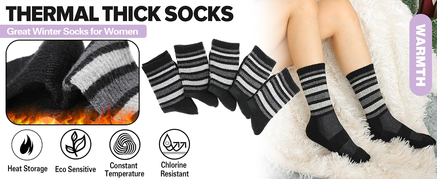 EBMORE Womens Merino Wool Hiking Socks