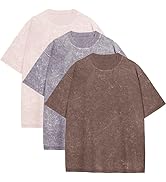 Men's Oversized T Shirts Summer Vintage Tees Acid Washed Short Sleeve Casual Tops
