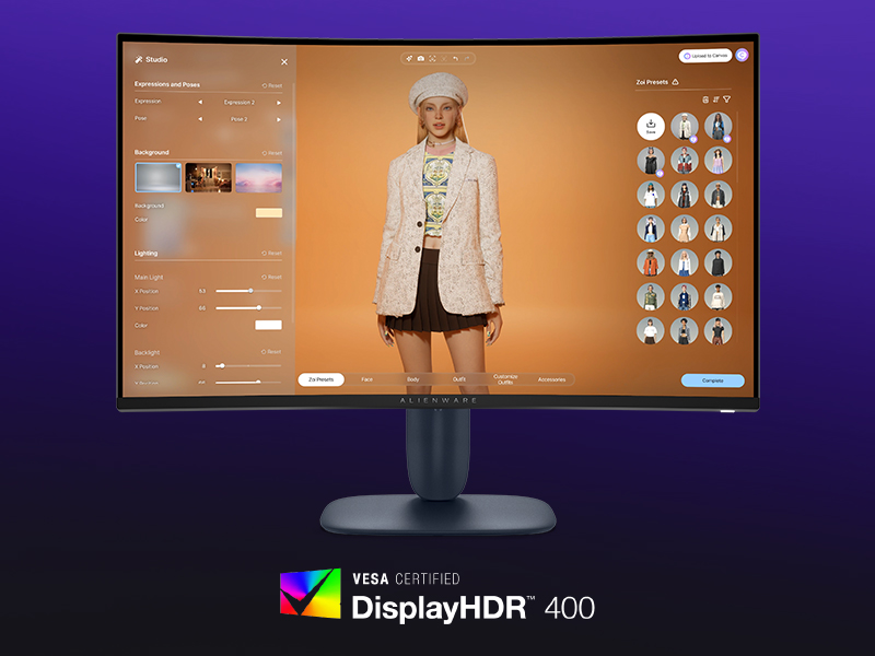 DELL Alienware 32 AW3225DM, QHD (2560x1440), 1500R Incurvé, 180Hz, VA, 1ms 8 M