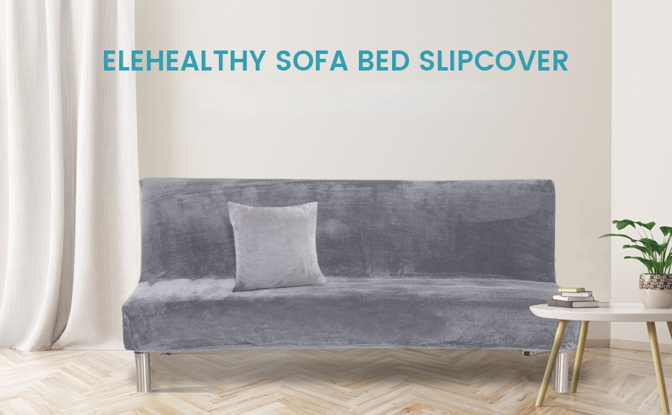 OKYUK Velvet Futon Cover Armless Sofa Covers Sofa Bed