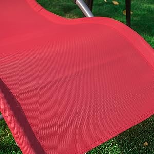 SoBuy Garden Rocking Deck Chair Recliners With Footrest,Red,OGS28-R 18 OGS28-R