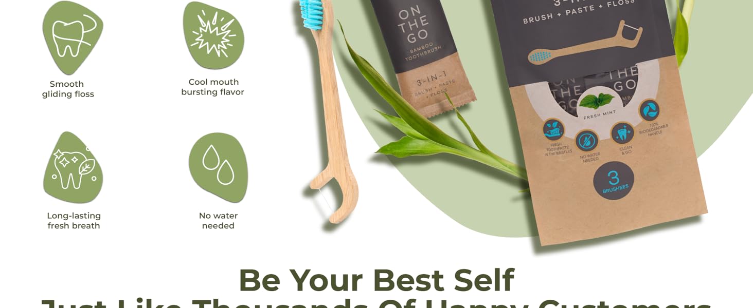 3 in 1 on the go disposable toothbrush