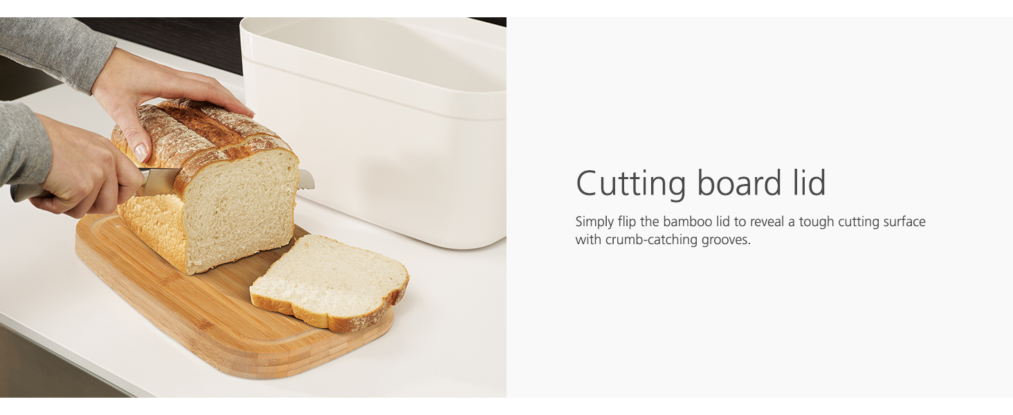 Joseph Joseph Bread Bin with Removable Bamboo Chopping Board Lid
