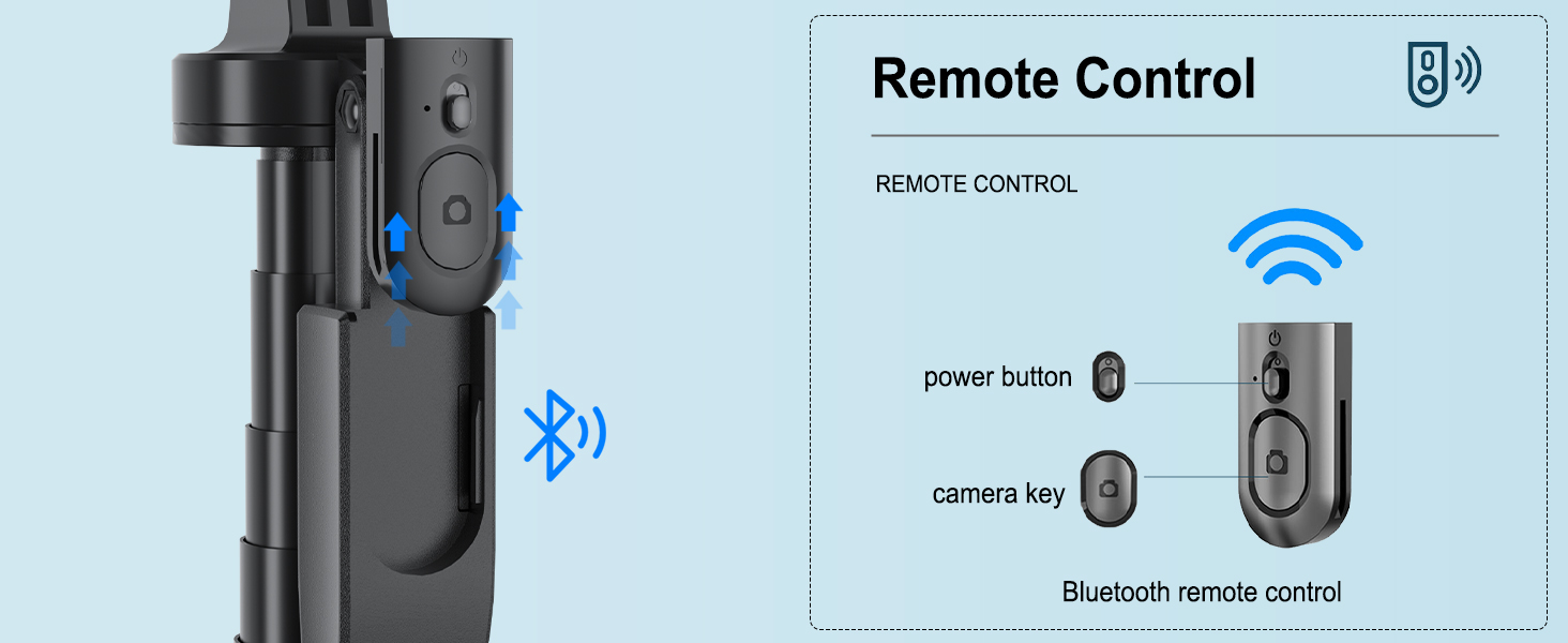 Selfie tripod with Detachable Remote Control