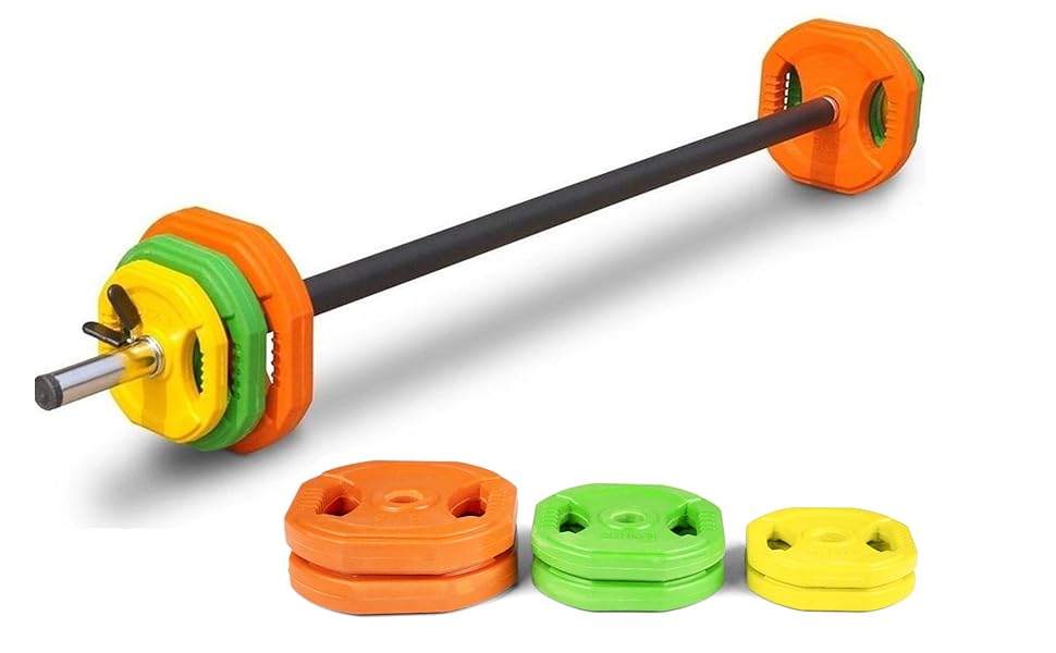 UK Fitness Studio Pump 20kg Barbell Weight Set Strength Training Equipment Full Body Training