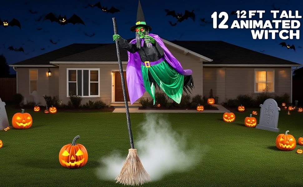 flying witch halloween decor