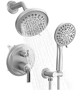 BWE Shower Faucet Set Wall Mounted Shower System with 3 Functions High Pressure 6.10 inch Rain Sh...