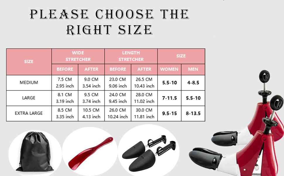City Horision Shoe Stretcher Women Men, 4 Way Adjustable