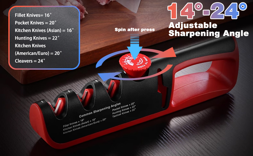 Knife Sharpeners 6 Adjustable Sharpening Angle Kitchen Knives and