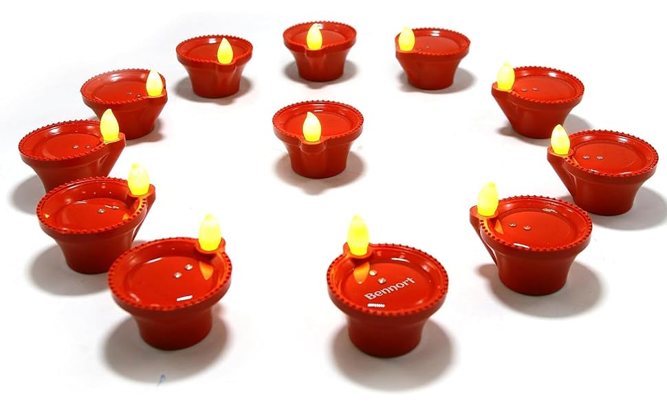 Water Sensor Electric LED Diyas Flameless & Smokeless Diwali Light