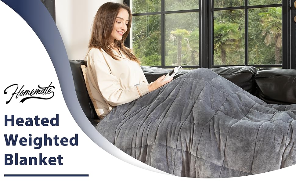 Homemate Heated Weighted Blanket 50"x60" 10lbs Electric