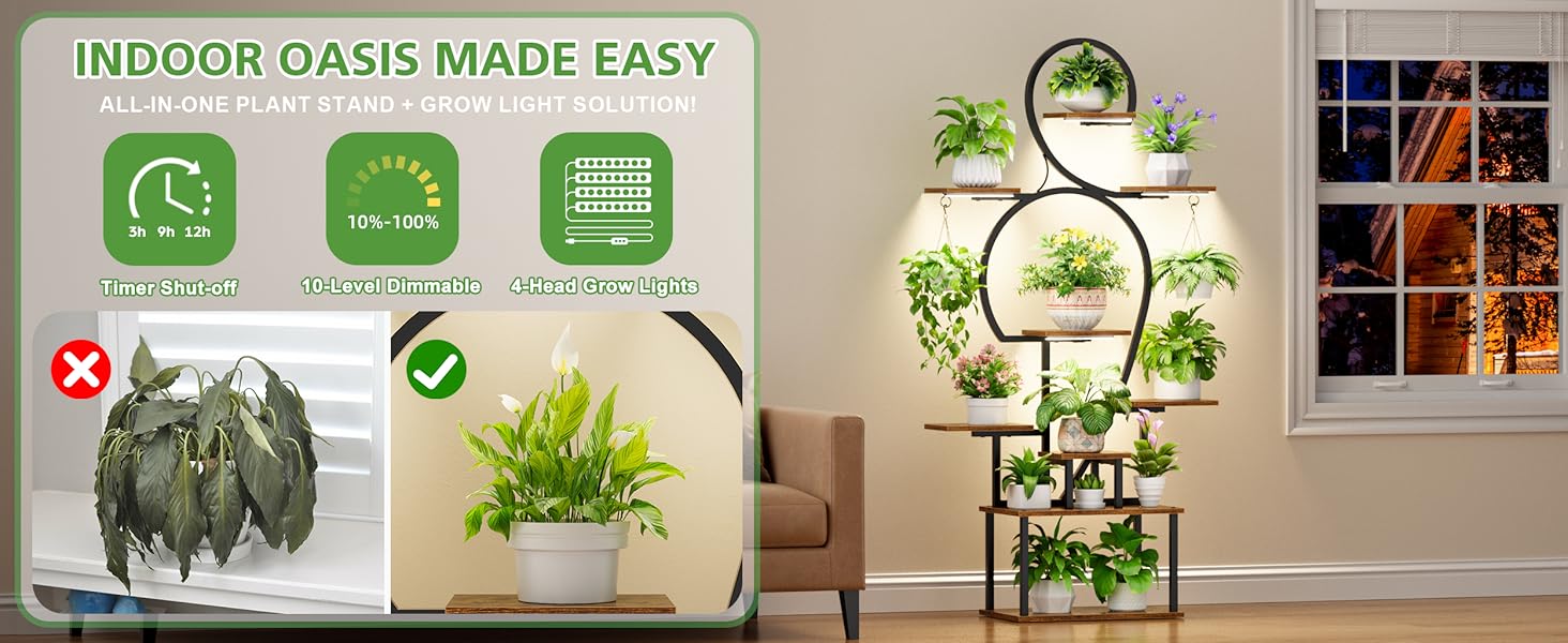 plant stand with grow light