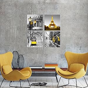 Yellow decor for living room