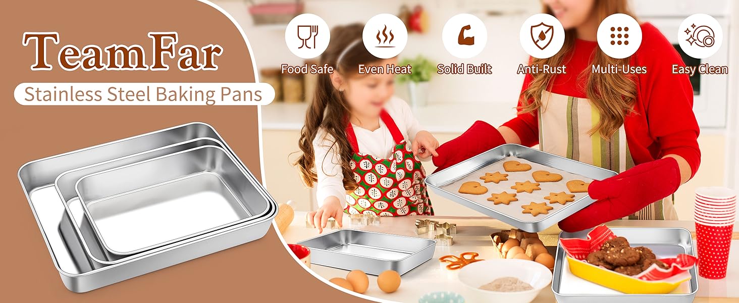 Stainless Steel Baking Sheet Pan Set of 3