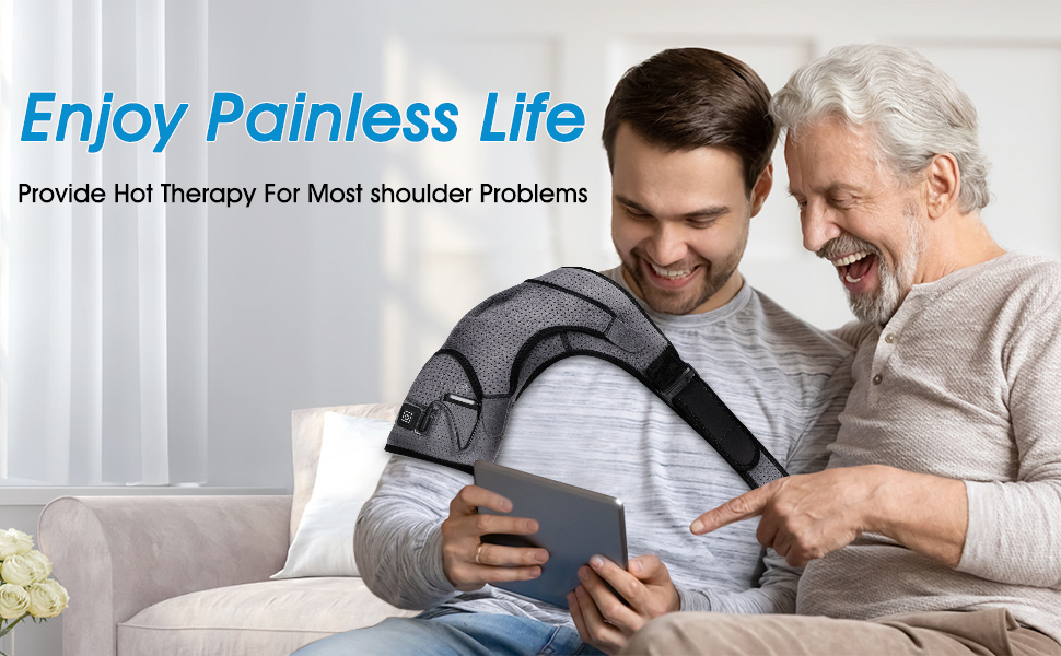 Heated Shoulder Brace Wrap, Cordless Shoulder Heating Pad