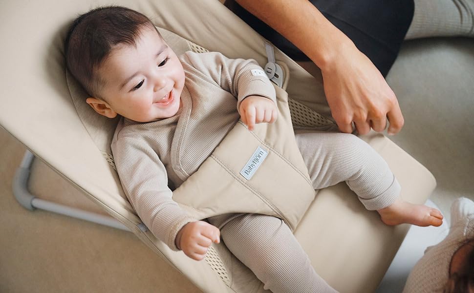 BabyBjörn Bouncer Balance Soft, Woven/Jersey Tri Fabric, Light Beige