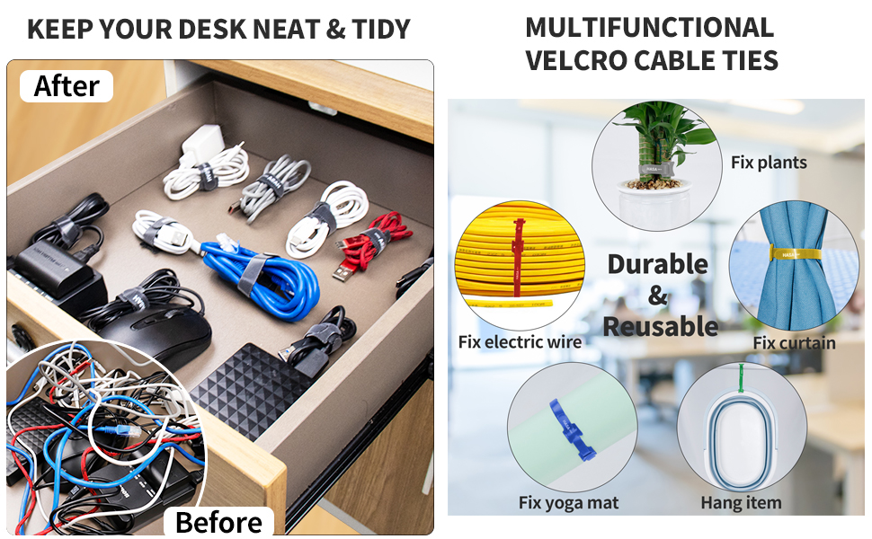 100pcs 6 Inches Reusable Cable Ties 5 Colors, HASA zone