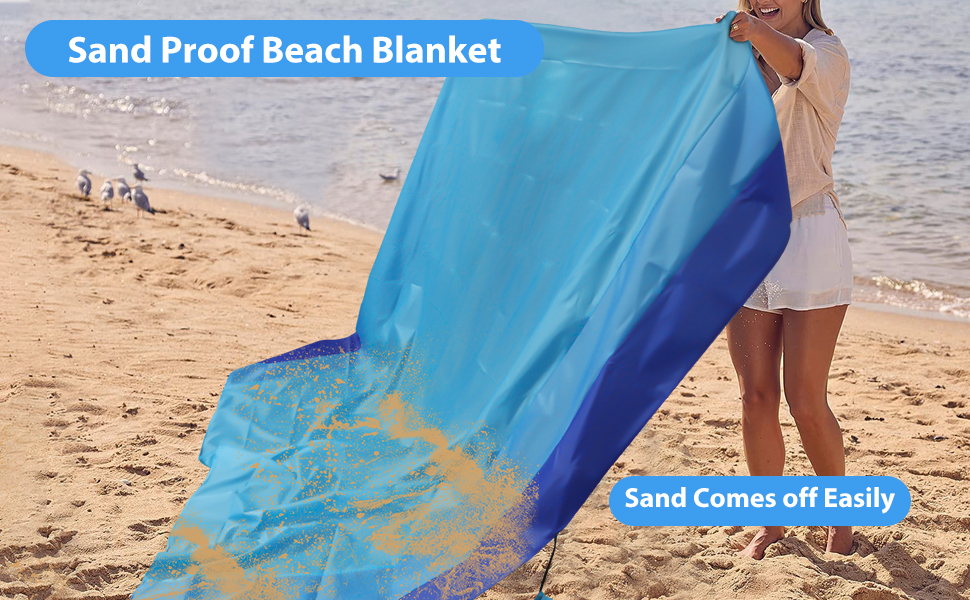 BOGI Sand Proof Beach Blanket, 79" X 83" Large Oversized Waterproof